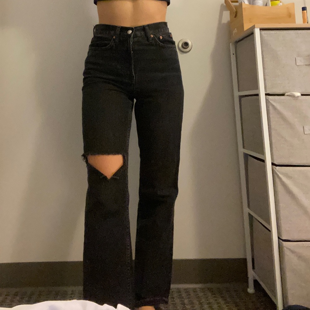 top shop high rise mom jeans